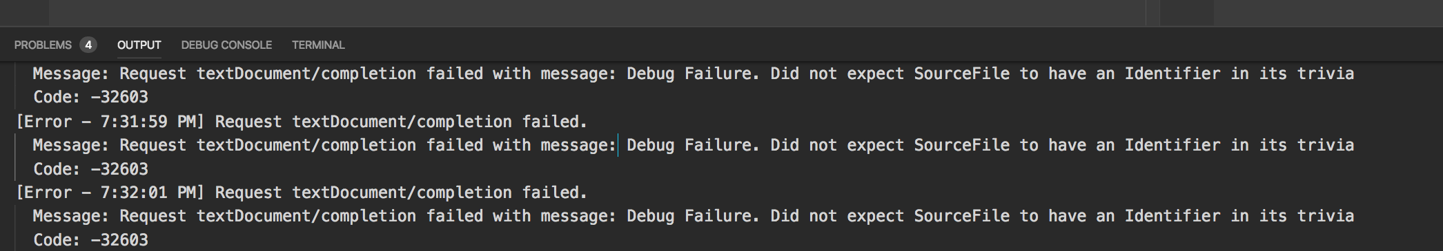 Random output messages on typing error · Issue #70928 · microsoft ...