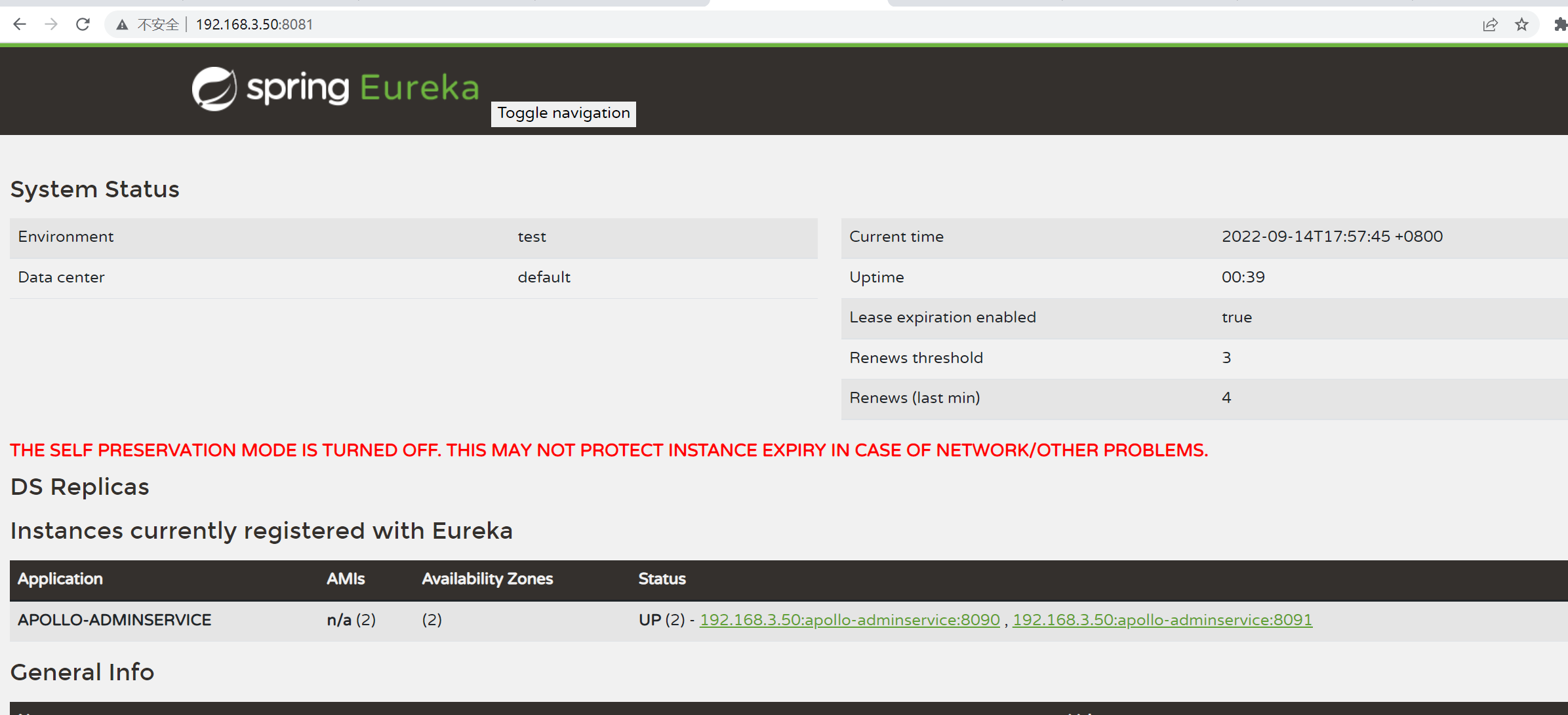 使用一台虚拟机分布式部署Apollo集群，config和admin实例只注册到其中一个eureka · Issue 4569 · apolloconfig/apollo · GitHub
