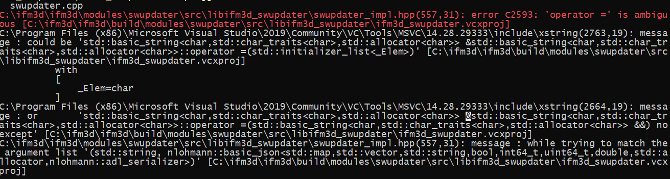 ifm3d Compiling error at swupdater app with VS2019 and Windows · Issue ...
