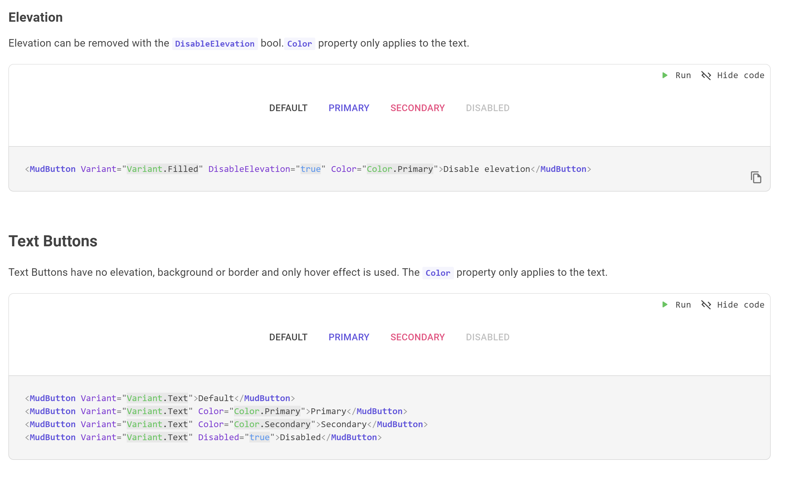 Documentation - Buttons - Filled Elevation is not correct · Issue #4969 ...