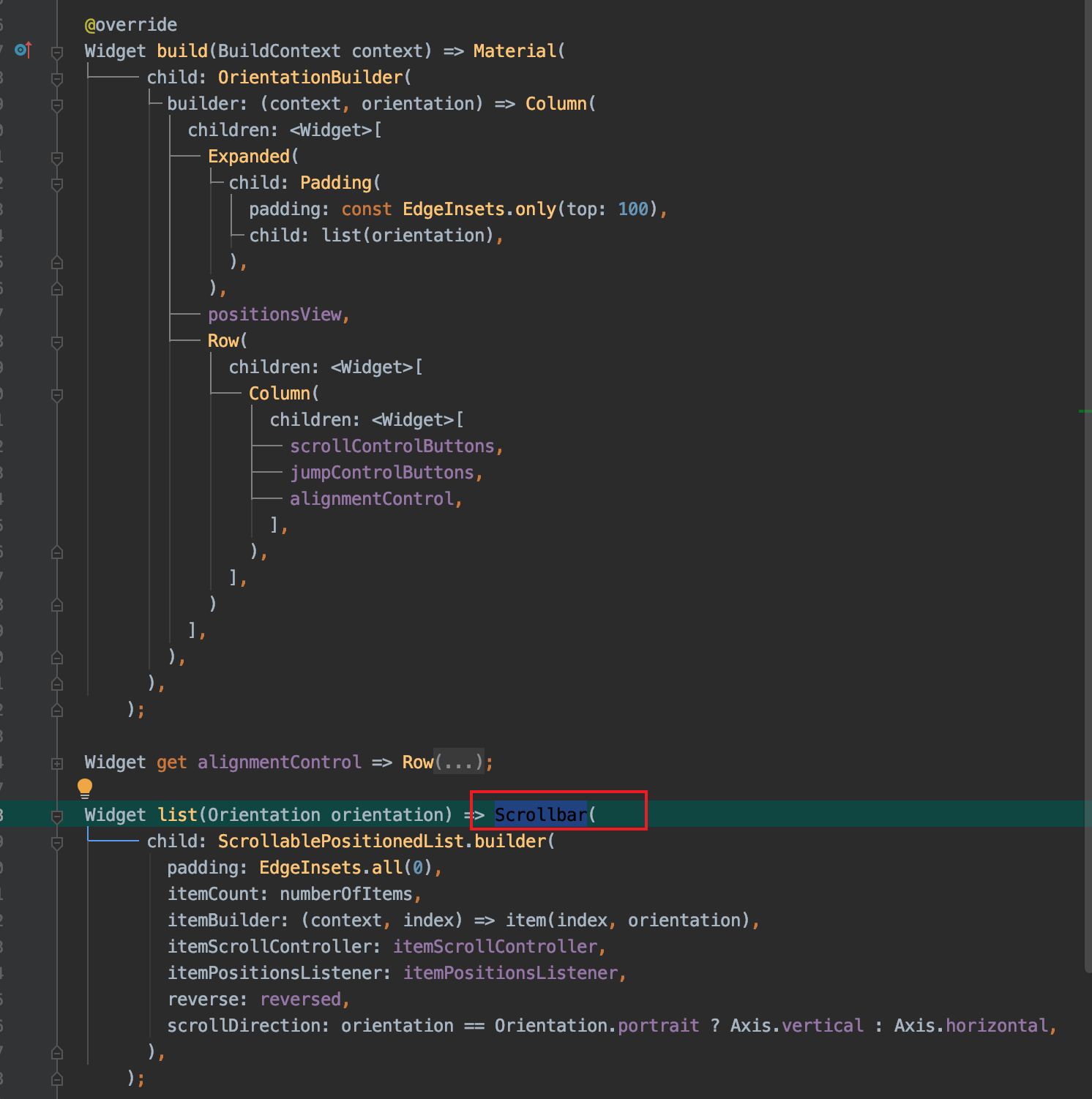 scrollable_positioned_list add Scrollbar, When scrolling to the top