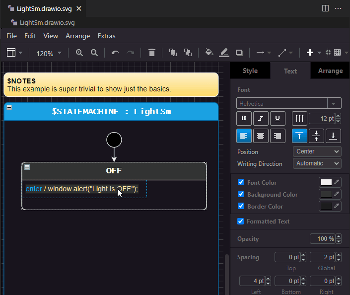 draw.io: styling restrictions · StateSmith/StateSmith Wiki · GitHub