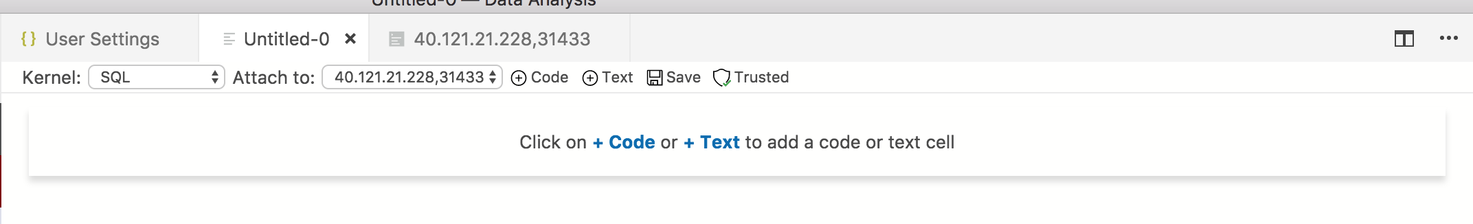 Notebook - Blocked from using SQL notebook as Attach to show Loading ...
