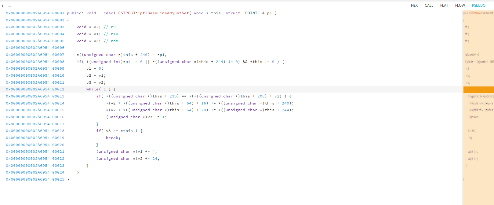relyze showing this pointer