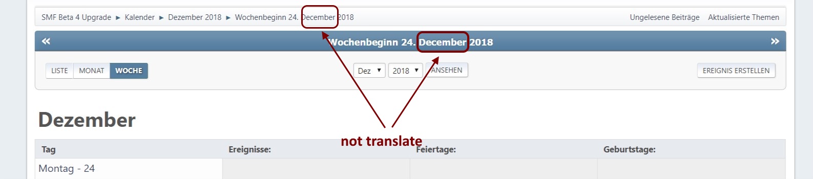 wochenbeginn