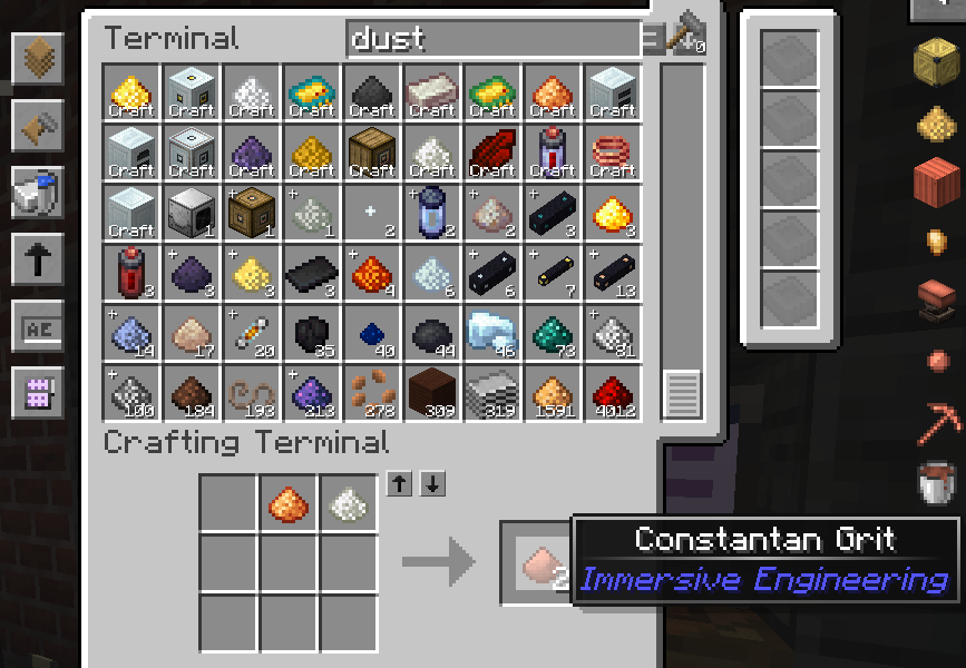 AE2 combining Nickel Dust + Copper Dust creates unusable Constantan