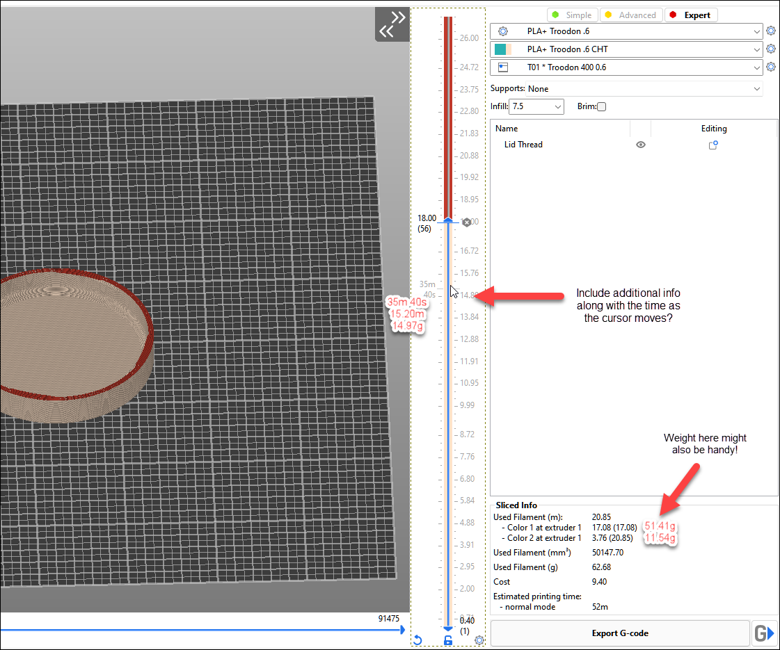 Add used filament weight to the ruler · Issue #2788 · supermerill ...