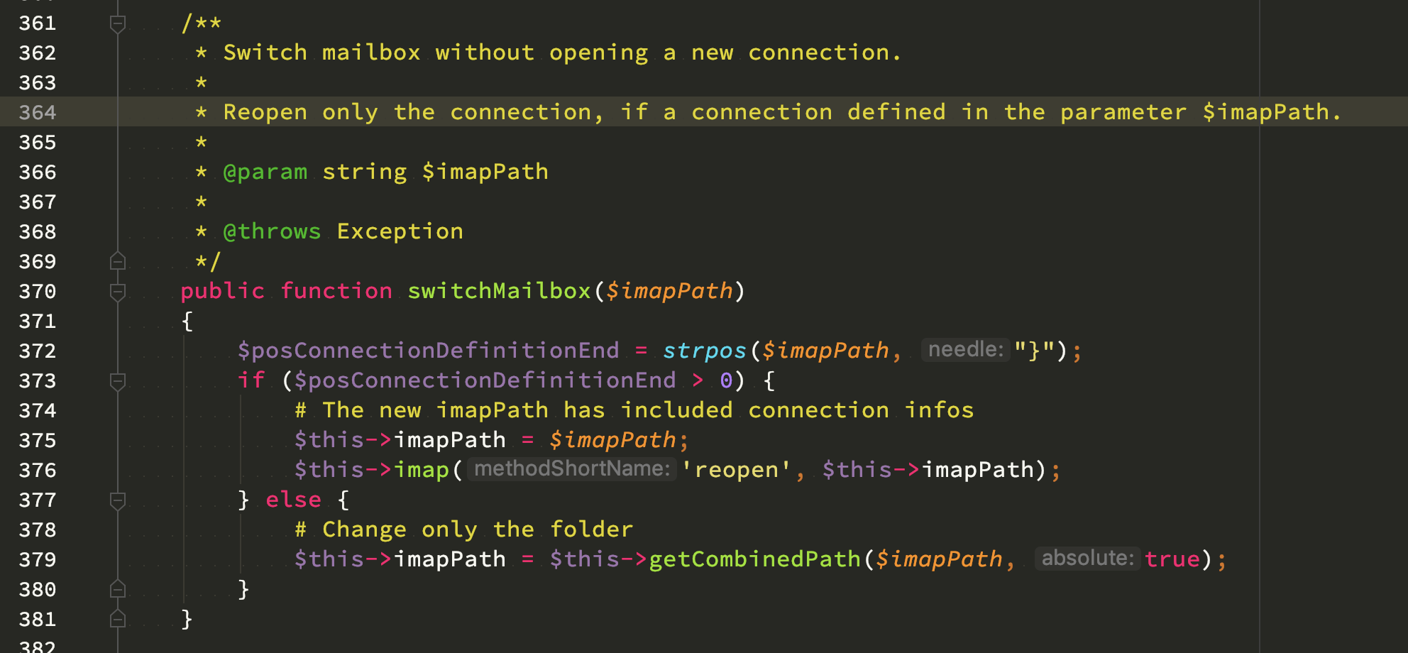 Use connection info in $this->imapPath by function · Issue #360 ...