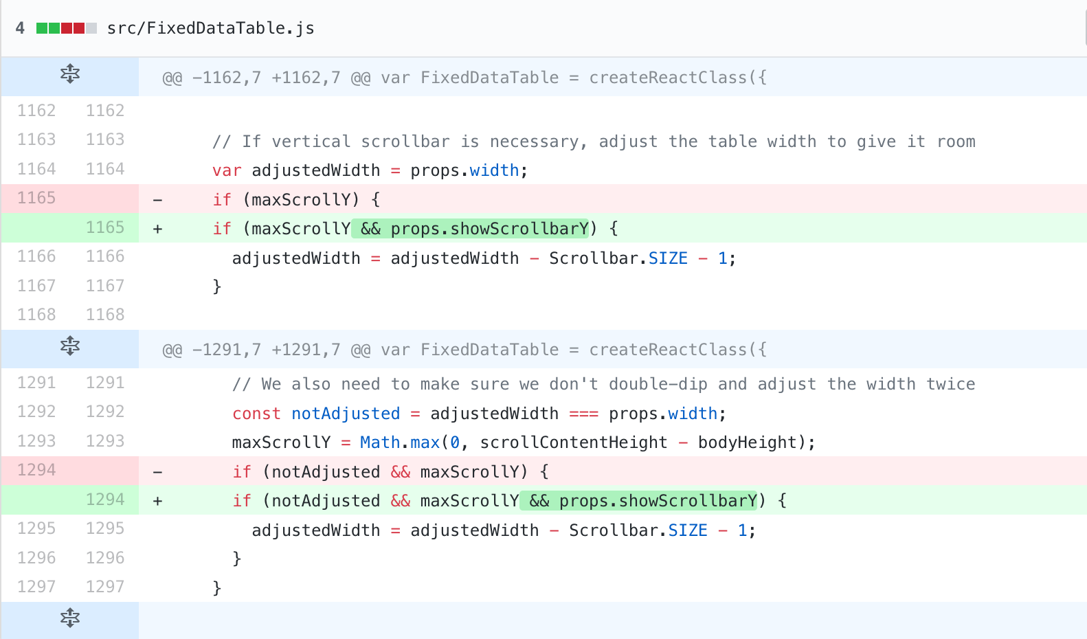 There is blank column when set attribute 'showScrollbarY={false