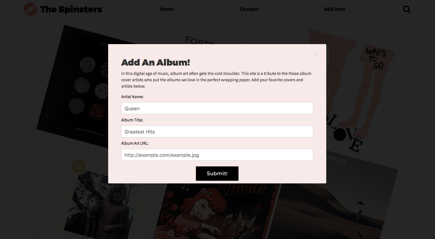 GitHub - kristendynamite/album-art-showcase: album art submission app ...