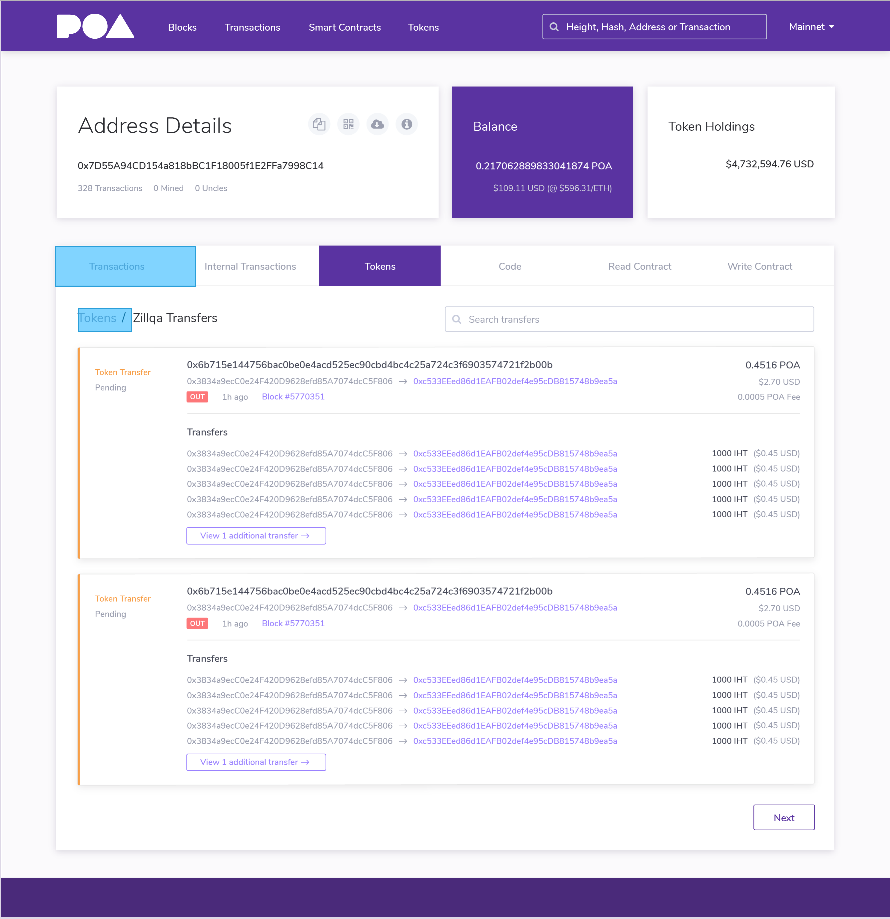 Contributor can filter the Token Transfers by Token in the Token tab at the  Address page · Issue #561 · blockscout/blockscout