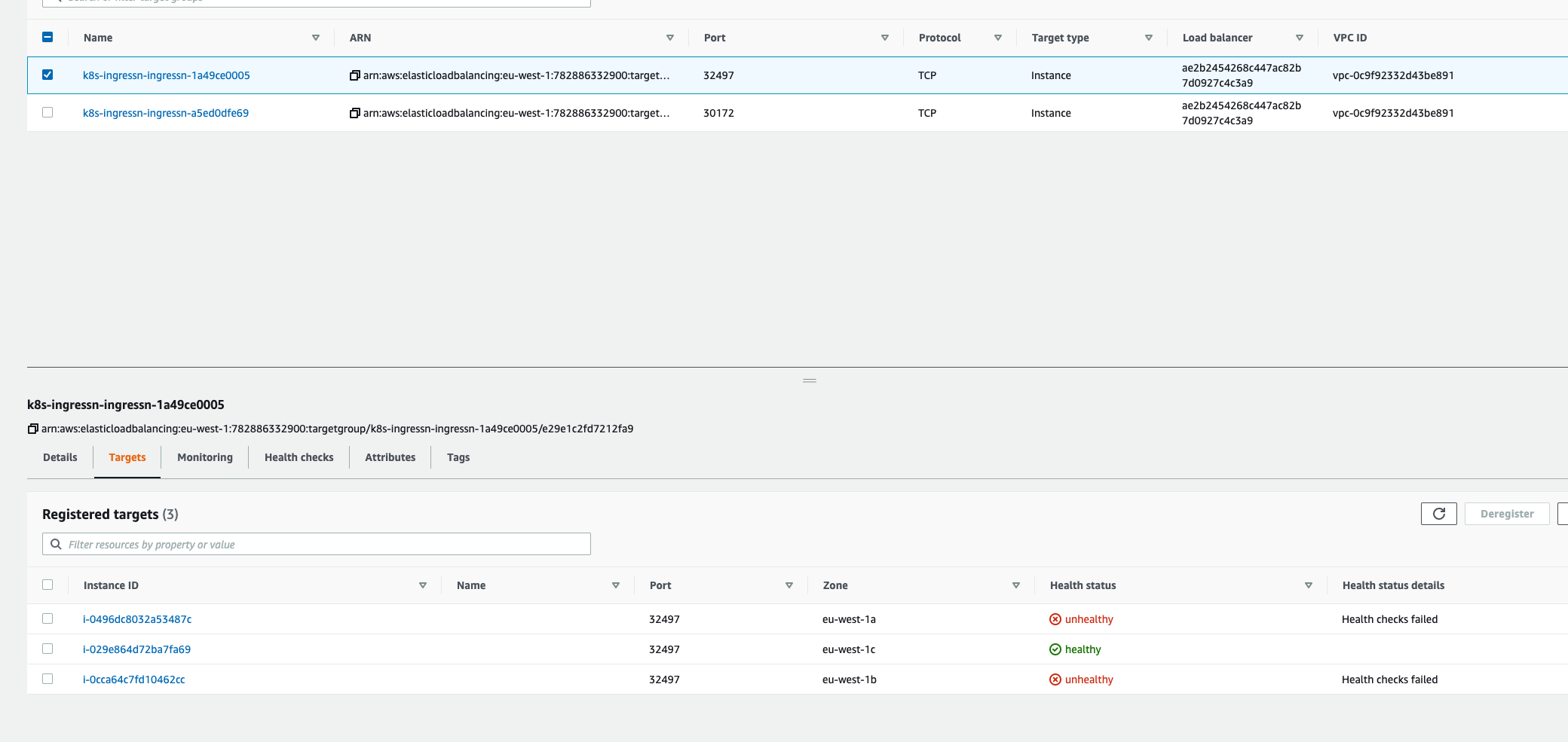 Ingress-nginx on new cluster creates load balancer that fails health ...