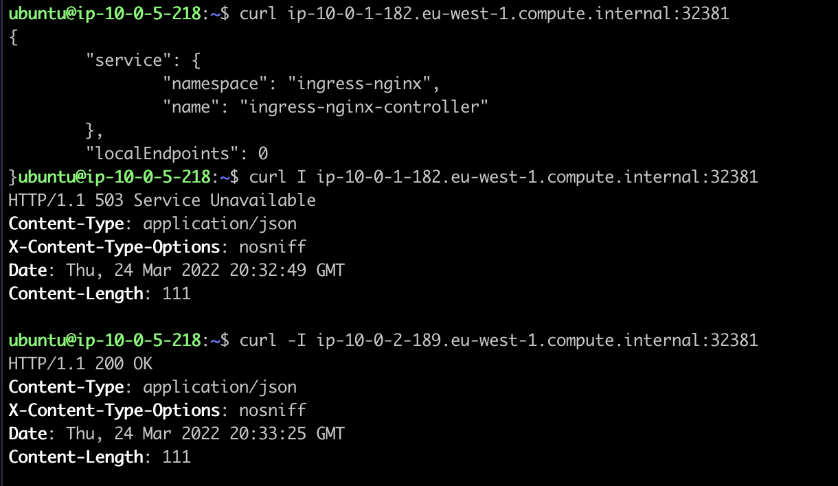 Ingressnginx on new cluster creates load balancer that fails health