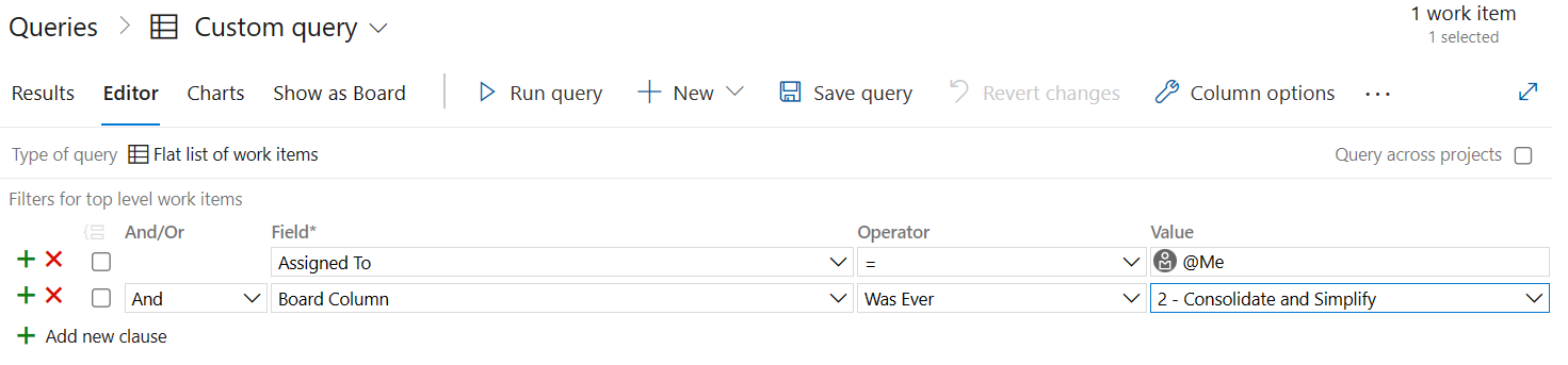 The string for Board Column was ever, does not work in queries. How can ...