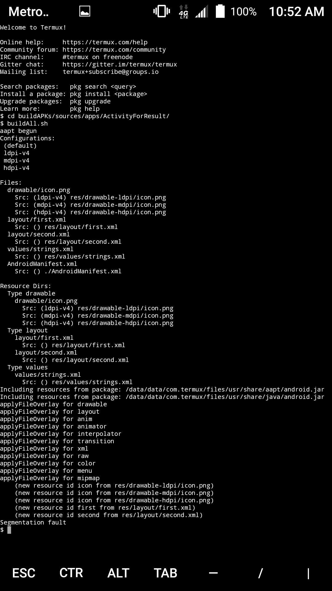 Segmentation Fault in `aapt` after Latest Update · Issue #1287 · termux ...