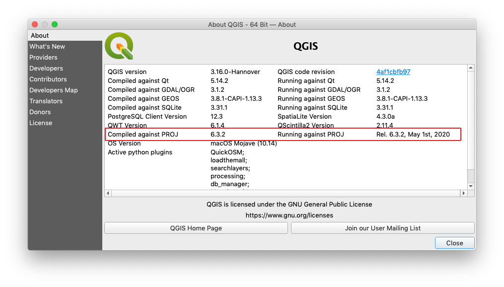 PROJ version not updated in QGIS 3.16? · Issue 40284 · qgis/QGIS · GitHub