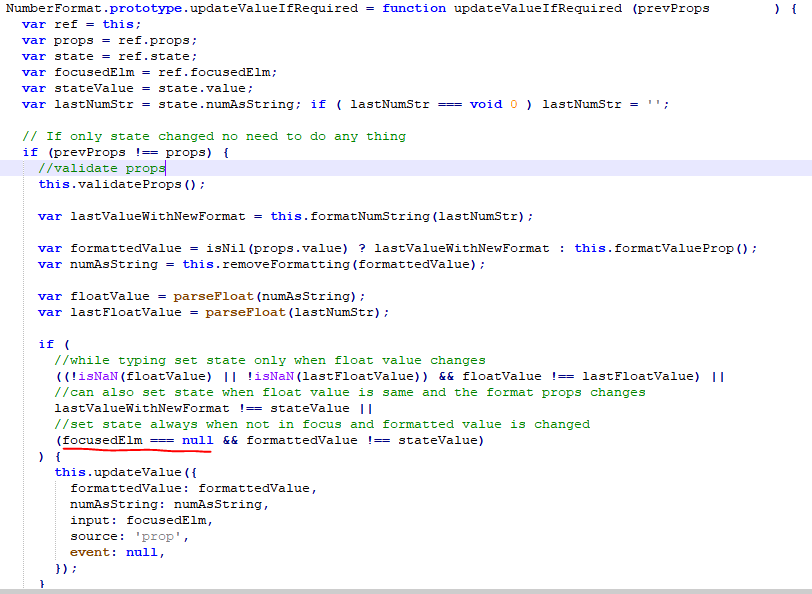 Issue in function updateValueIfRequired when dealing with big float ...