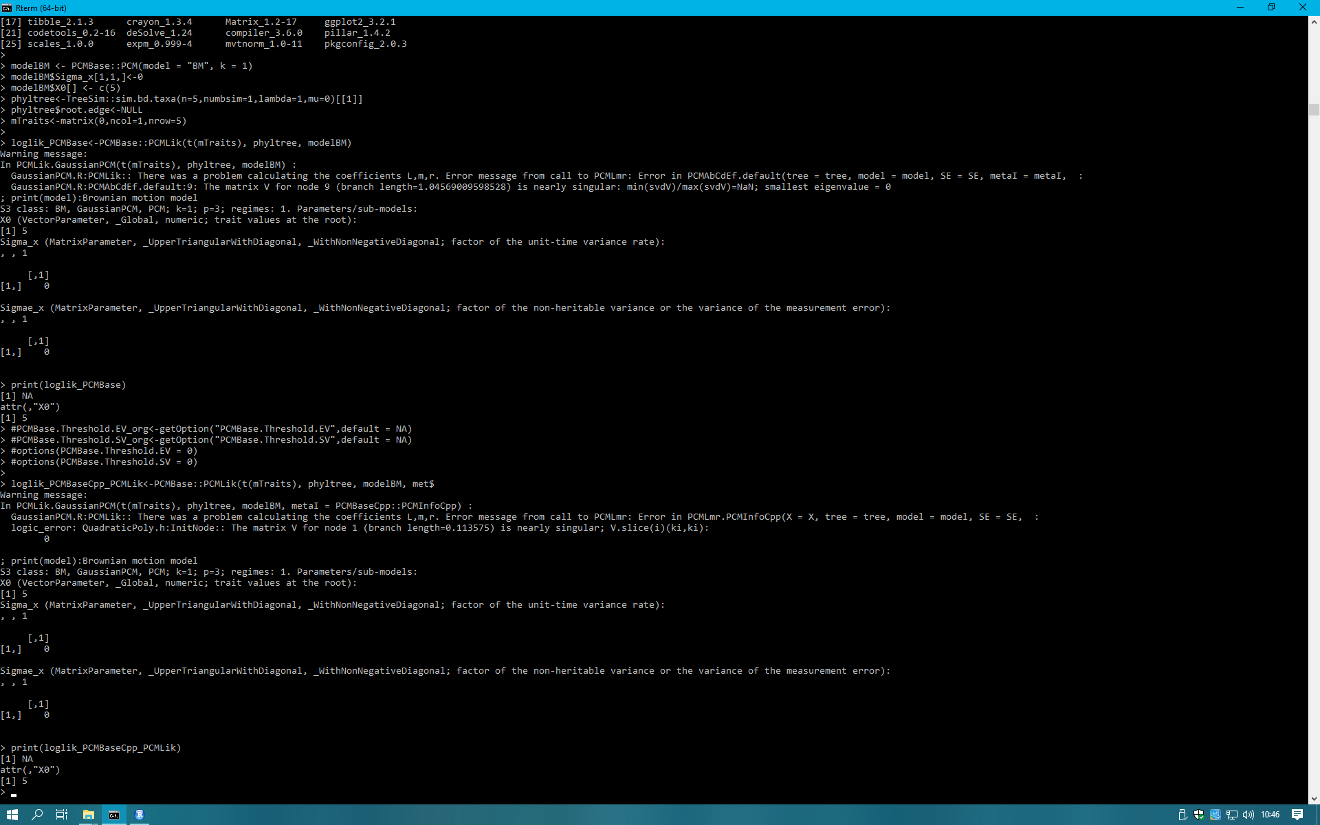 Thrown Errors In Rstudio Issue 1 Venelin Pcmbasecpp Github