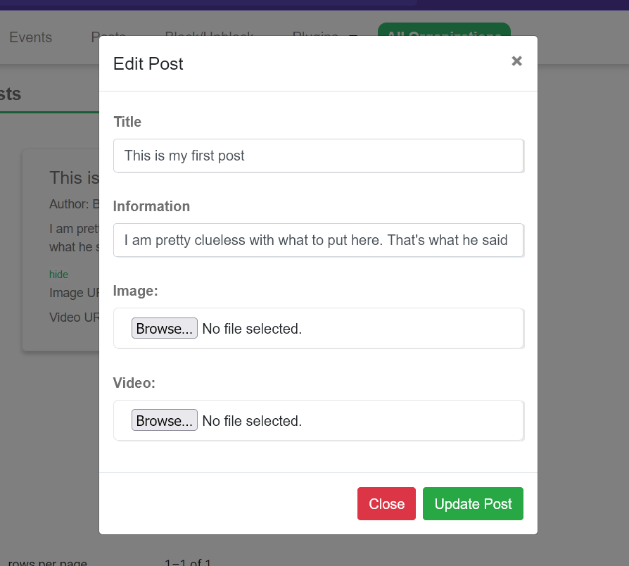 Bug Report : Edit post dialog has input instead of text area · Issue ...