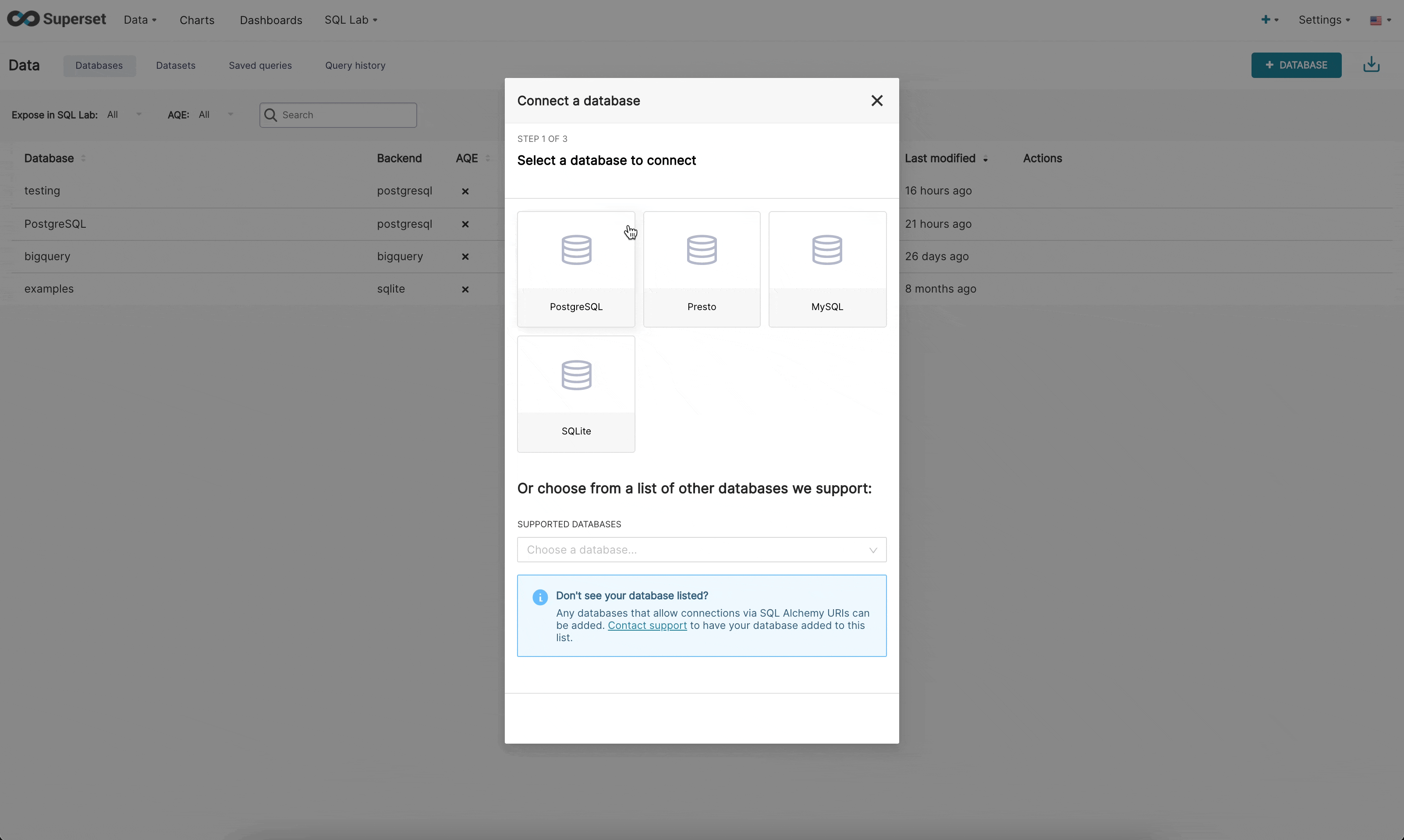 Database Connection UI