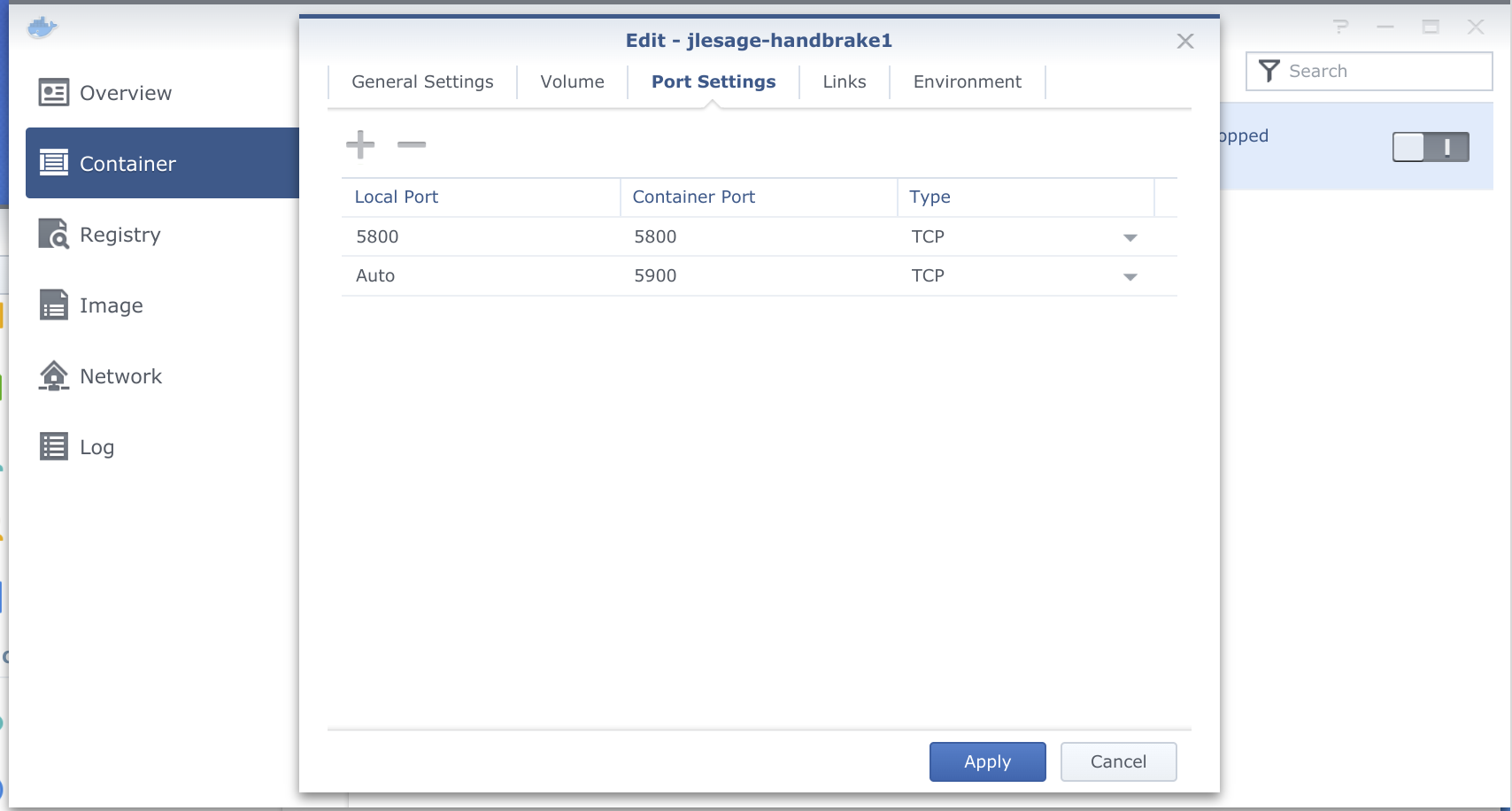 ERR_SSL_PROTOCOL_ERROR when trying to access docker handbrake via