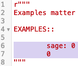 Block of lines selected