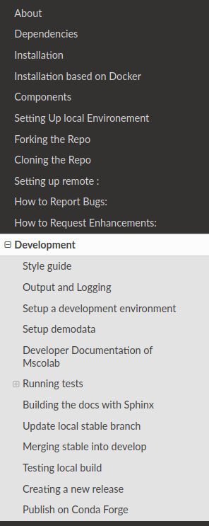 organize / reorganize Topics of the Development part · Issue #1052 ...