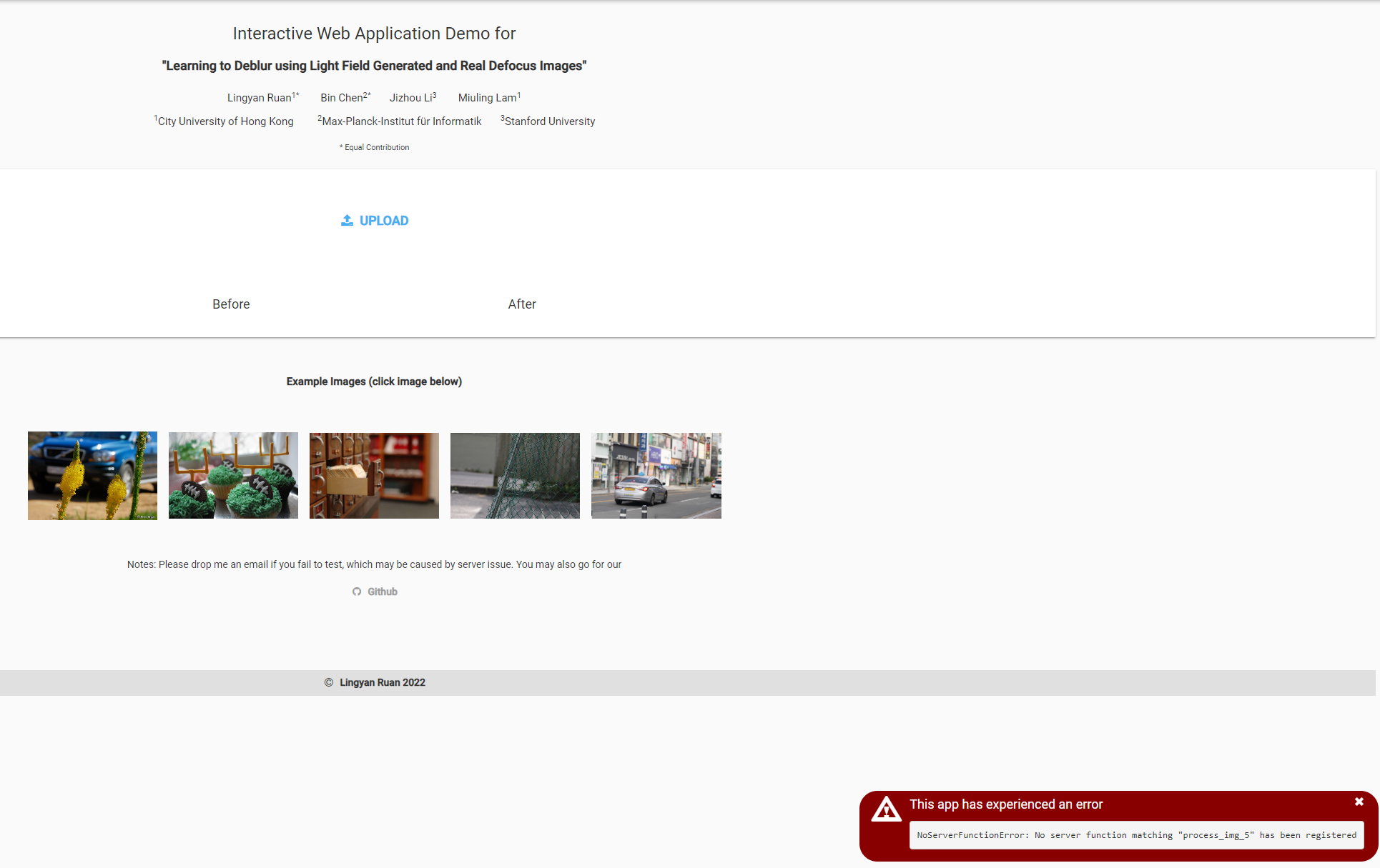 Web demo is down · Issue #6 · lingyanruan/DRBNet · GitHub