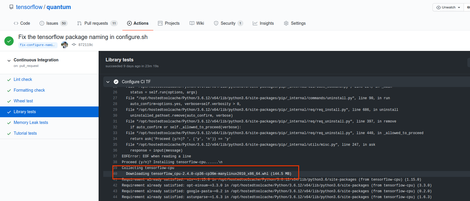 Fix CI upgrading to TF 2.4.1 · Issue #465 · tensorflow/quantum · GitHub