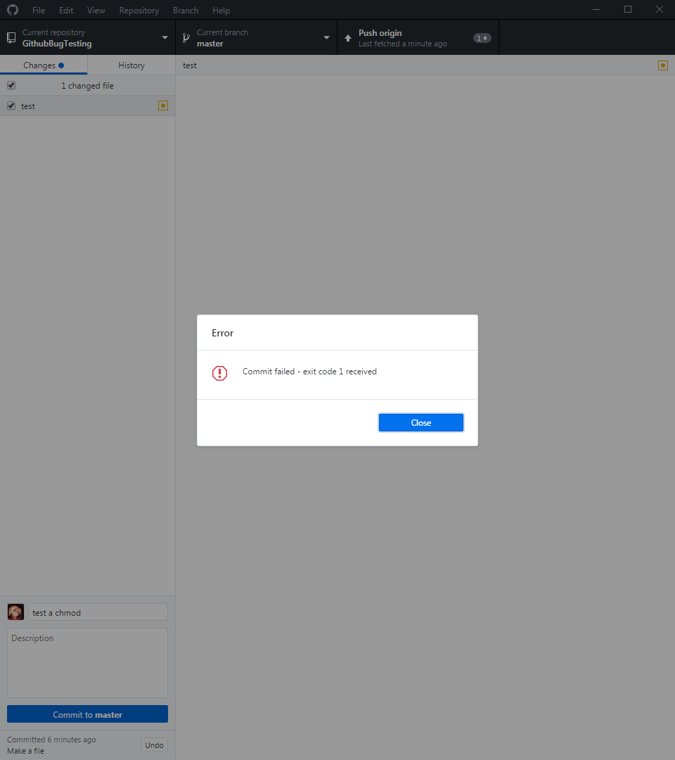 chmod change applied via `git updateindex` is undone by committing in