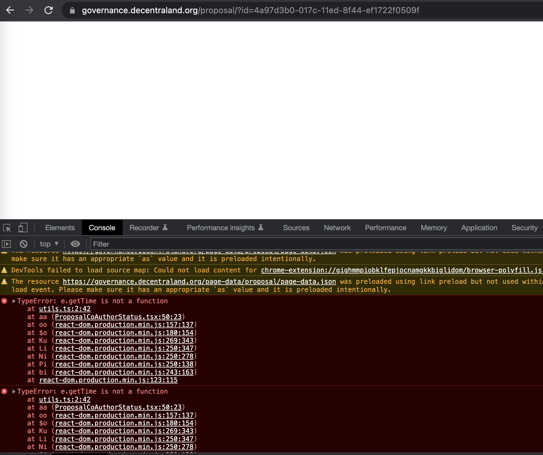 Bug: After enacting a proposal the page goes blank · Issue #439 ...