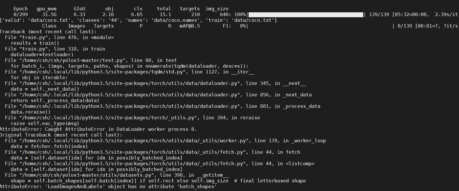 when i have trained one epoch and test · Issue #1078 · ultralytics ...