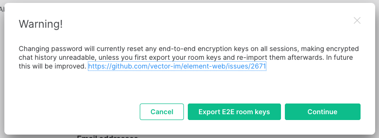 Remove / rewrite message key warning on password change · Issue #15226 ...