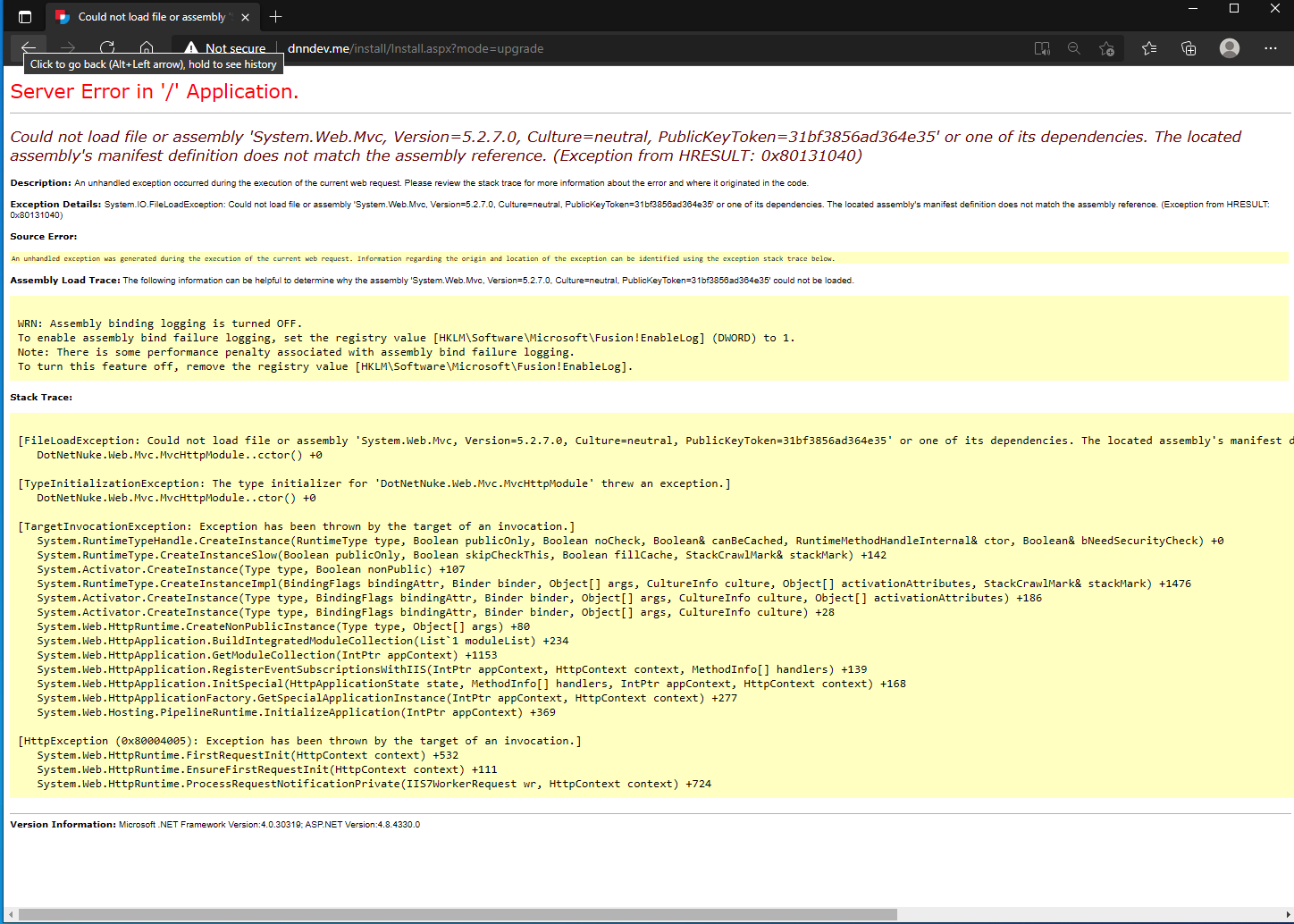 Upgrade from 9.9.1 to 9.10.0-RC1 results in Error on mode=upgrade ...