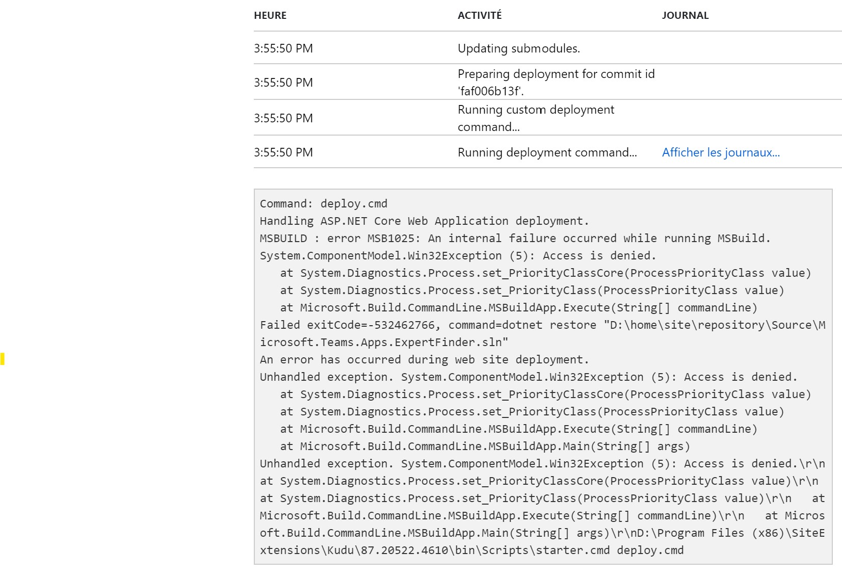 Deployment error · Issue 12 · OfficeDev/microsoftteamsapps