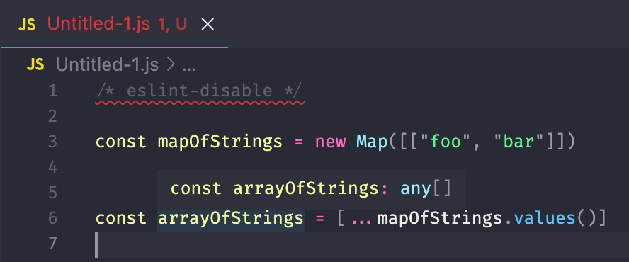 Array spread operator does not resolve type correctly (for javascript ...