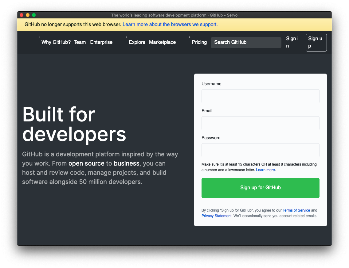 GitHub renders weirdly · Issue 26348 · servo/servo · GitHub