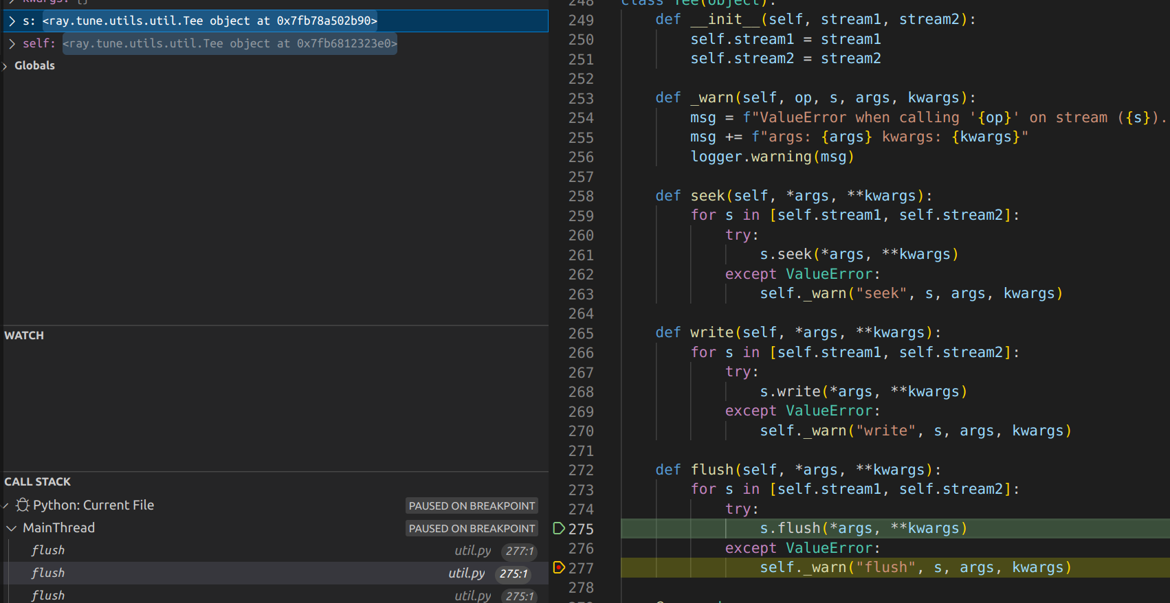 [Tune] infinite stack recursion upon closing down after an error during ...