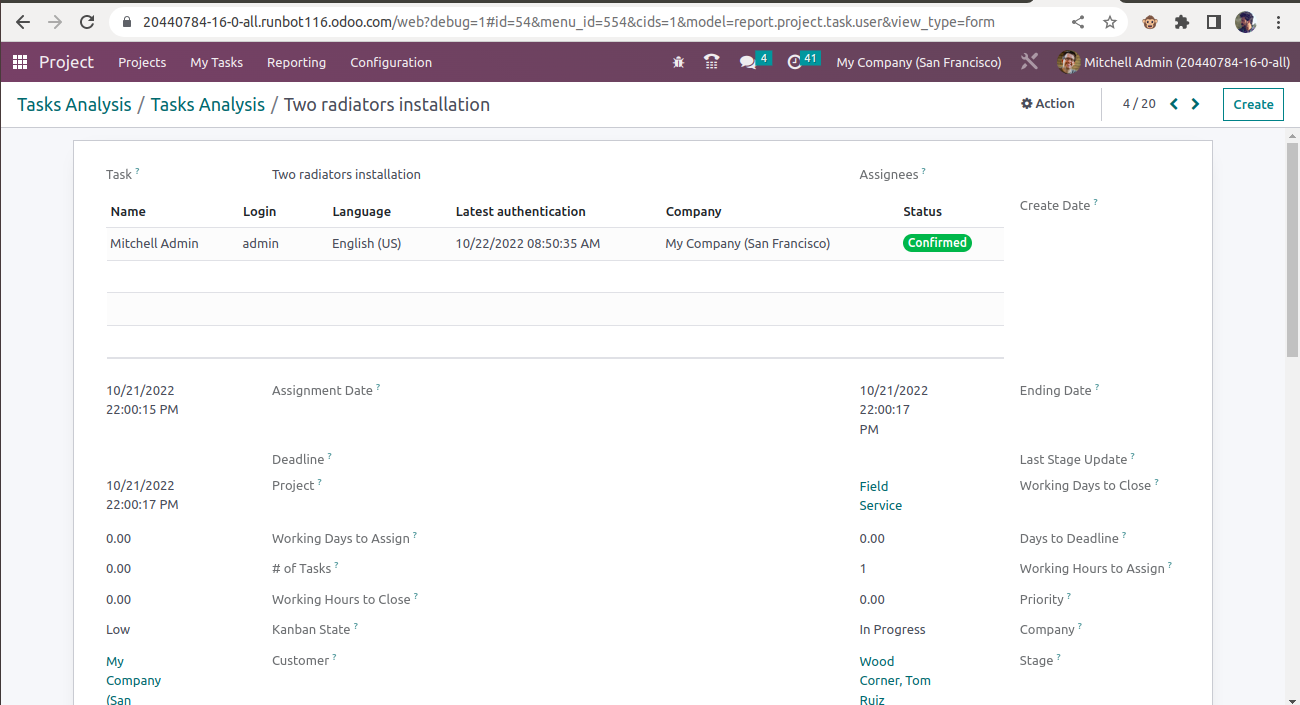 Screen
Original PR description
**Description of the issue/feature this PR addresses:** prevent opening the form view of report.project.task.user model, currently there is no form view defined for the model and thus when user open the form view, he is getting default form view which is not aligned well. As there is no point of adding a new form view for the model, this pr will prevent user from opening the form view. ****Current behavior before PR:*** As form view is not defined, the current ui is as follows: ![Screenshot from 2022-10-22 08-52-51