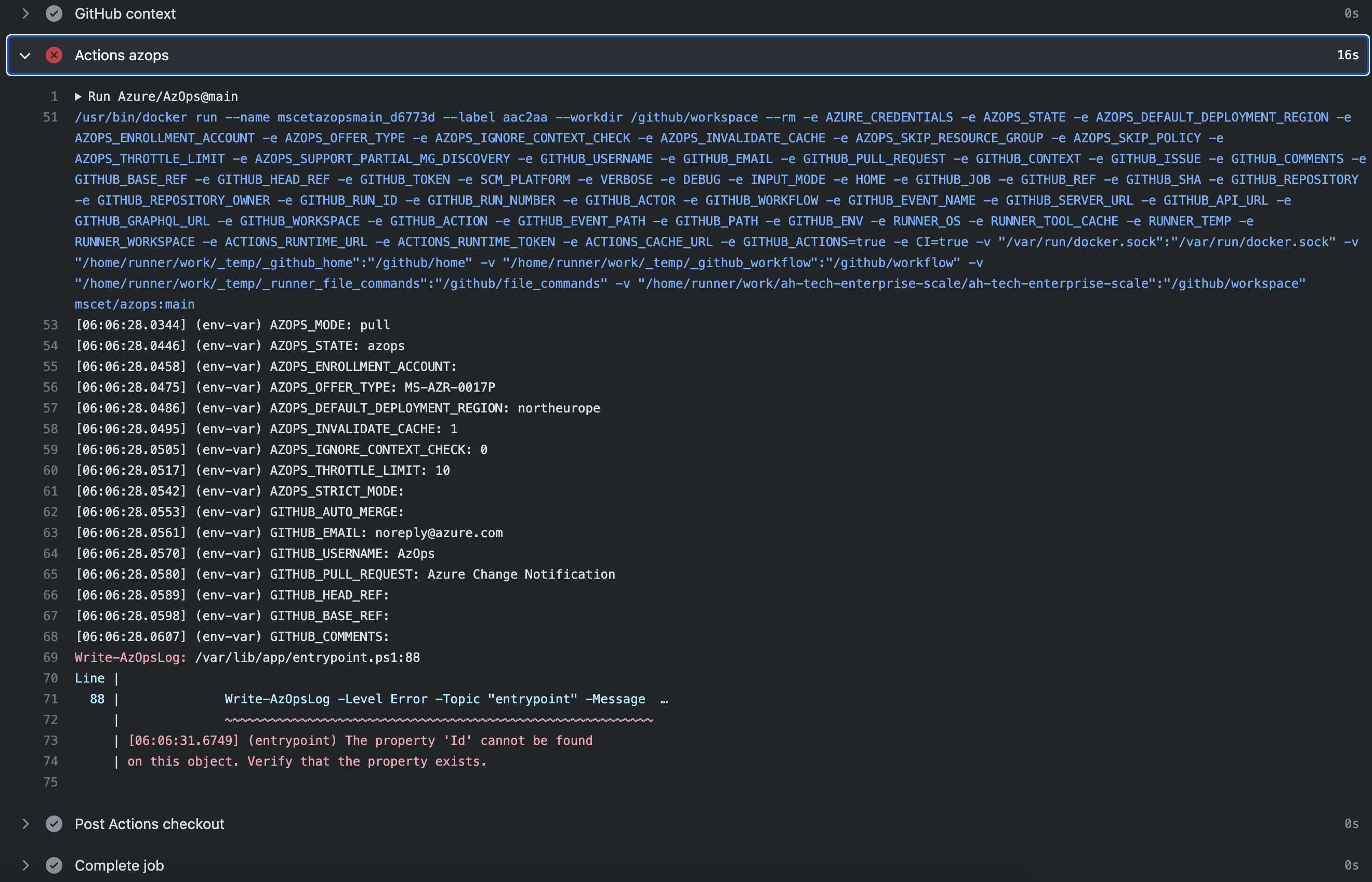 AzOps-Pull workflow fails: The property 'Id' cannot be found · Issue ...