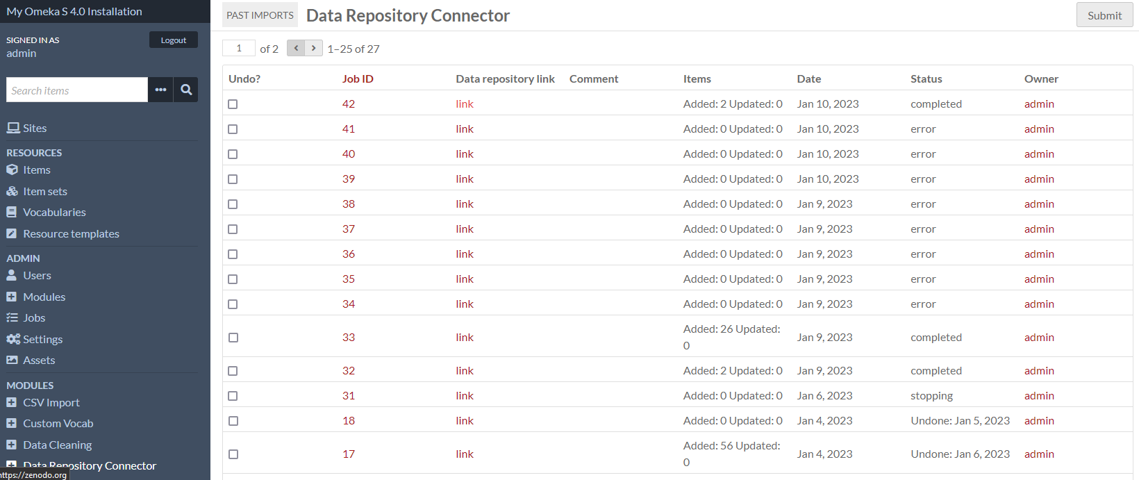Interface · Issue #6 · omeka-s-modules/DataRepositoryConnector · GitHub