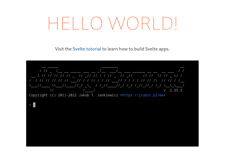 Svelte Started with jQuery Terminal