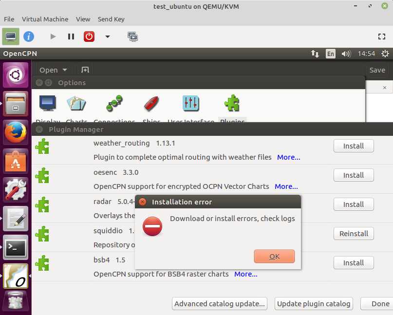 Opencpn Weather Routing Plugin Manager - Ubuntu 16.04 - Attempt to install Weather routing ...