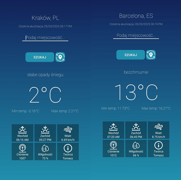 GitHub - Tomek99/weather-application