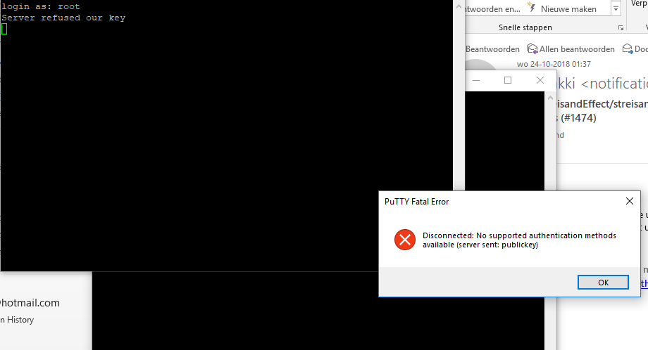 server refused our key putty ssh windows