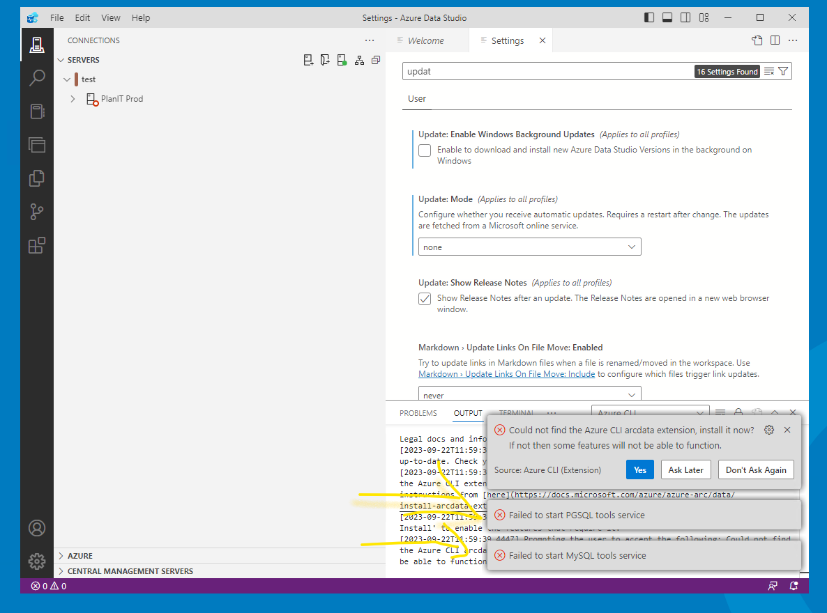 Failed To Start MySQL Tools Service Issue 225 Microsoft