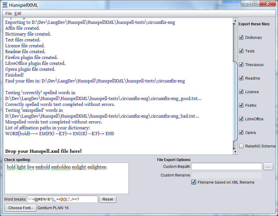 GitHub TrnsltLife/HunspellXMLConverter A user interface for