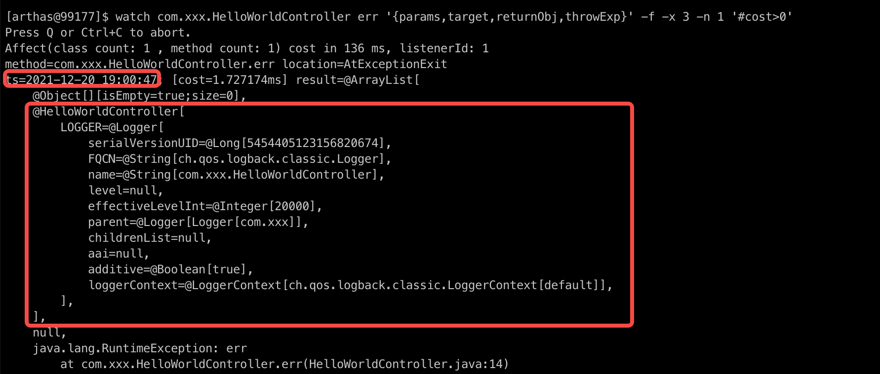 同样的watch命令，http api和命令行终端返回结果不一致 · Issue #2058 · alibaba/arthas · GitHub