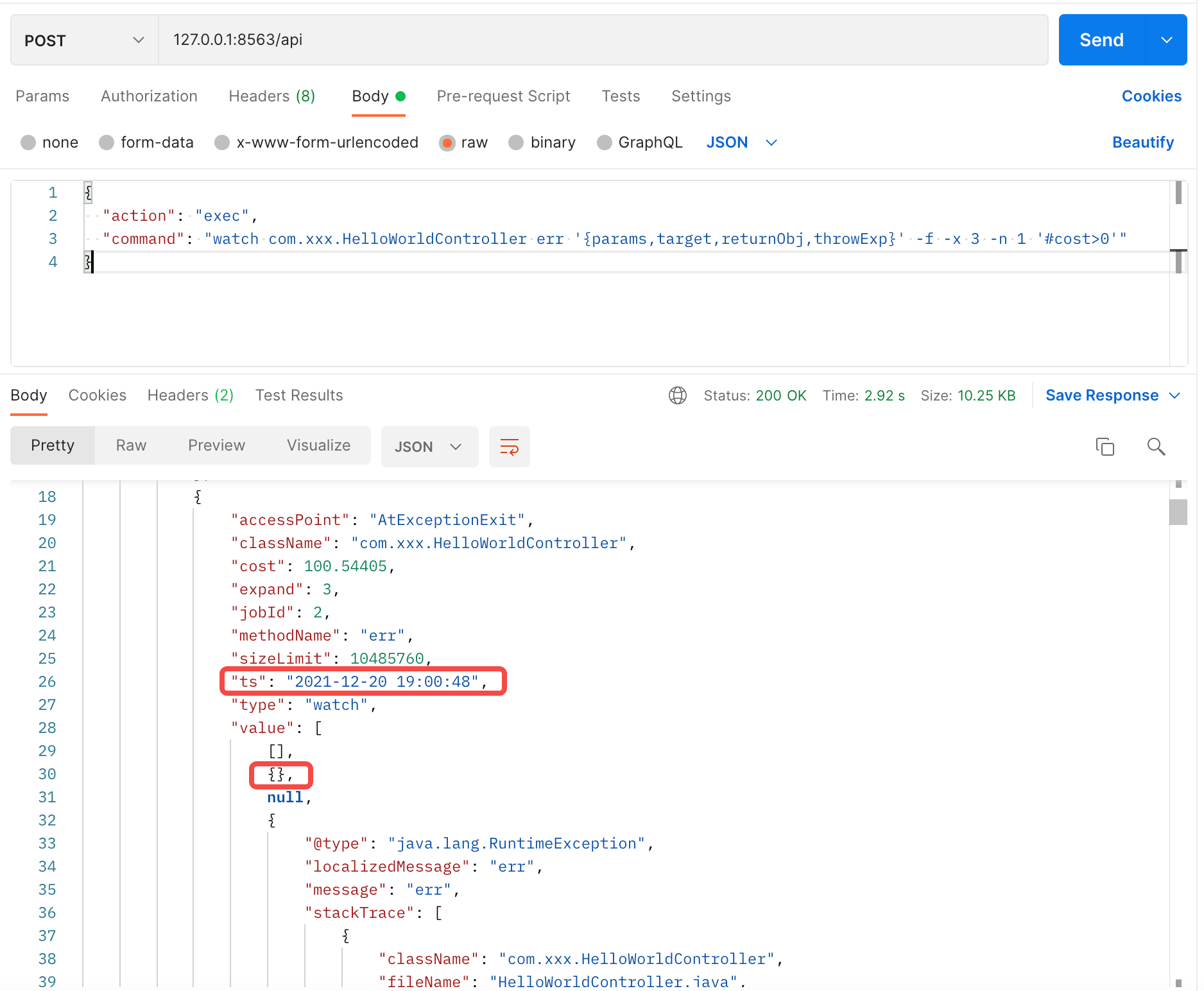 同样的watch命令，http api和命令行终端返回结果不一致 · Issue #2058 · alibaba/arthas · GitHub