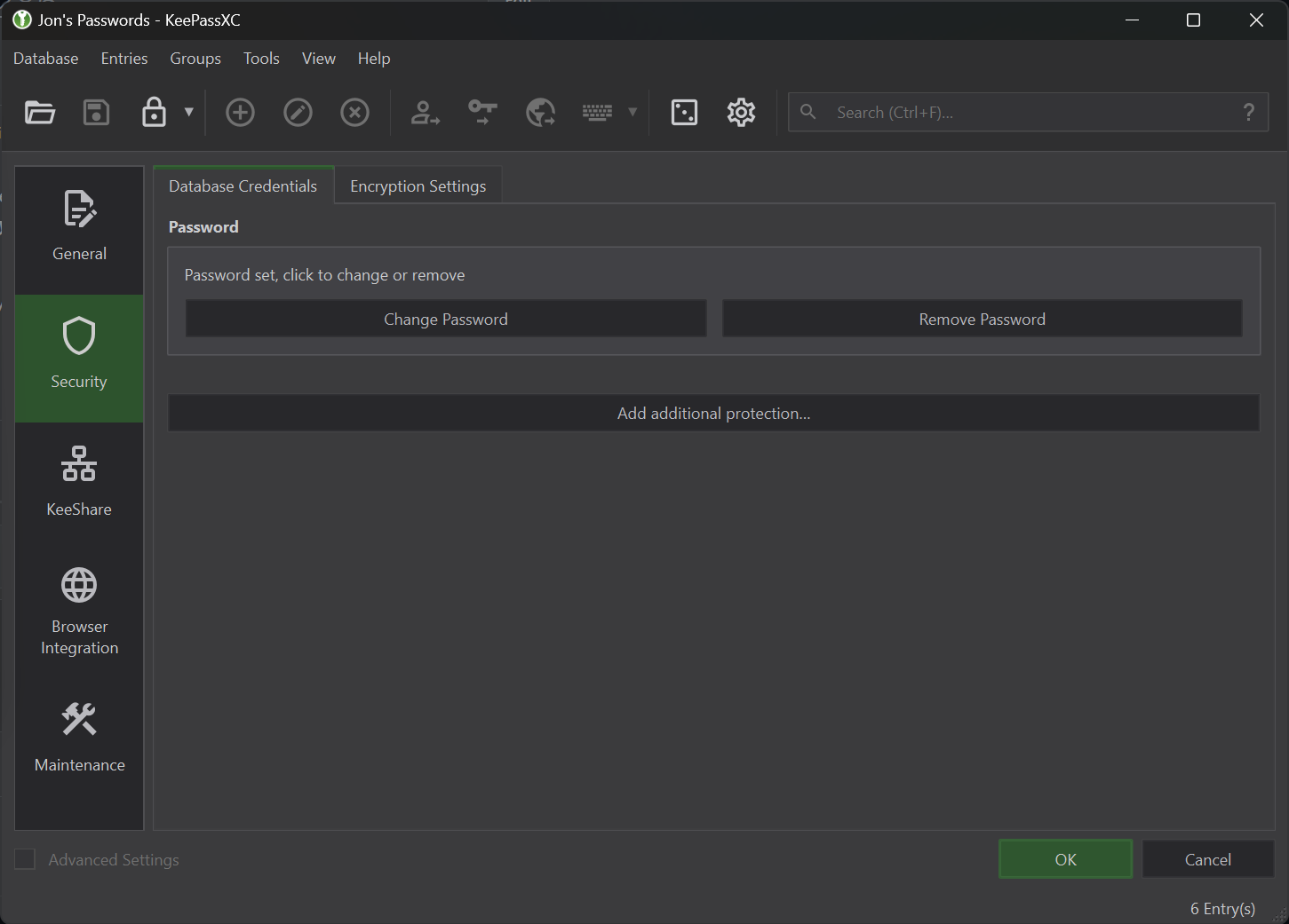 Advanced button in Security tab stopped being visible · keepassxreboot ...